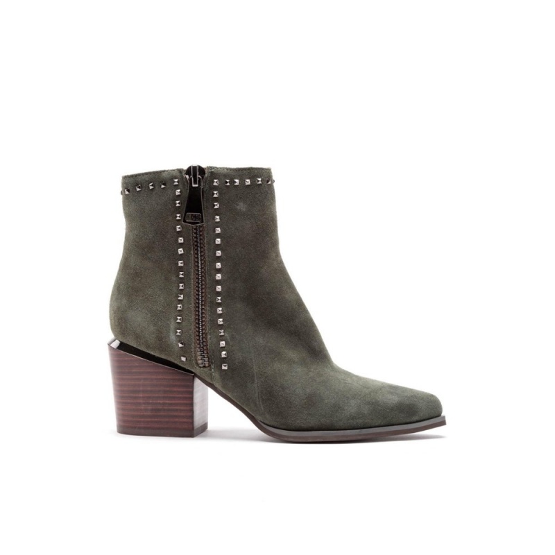 Bottines Alma En Pena Side Zippé Bootie Vert Olive Femme | QXY-17476484